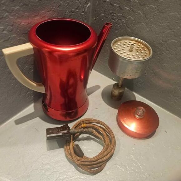 1950s Westomatic Red Percolater 9" - Picture 4 of 5